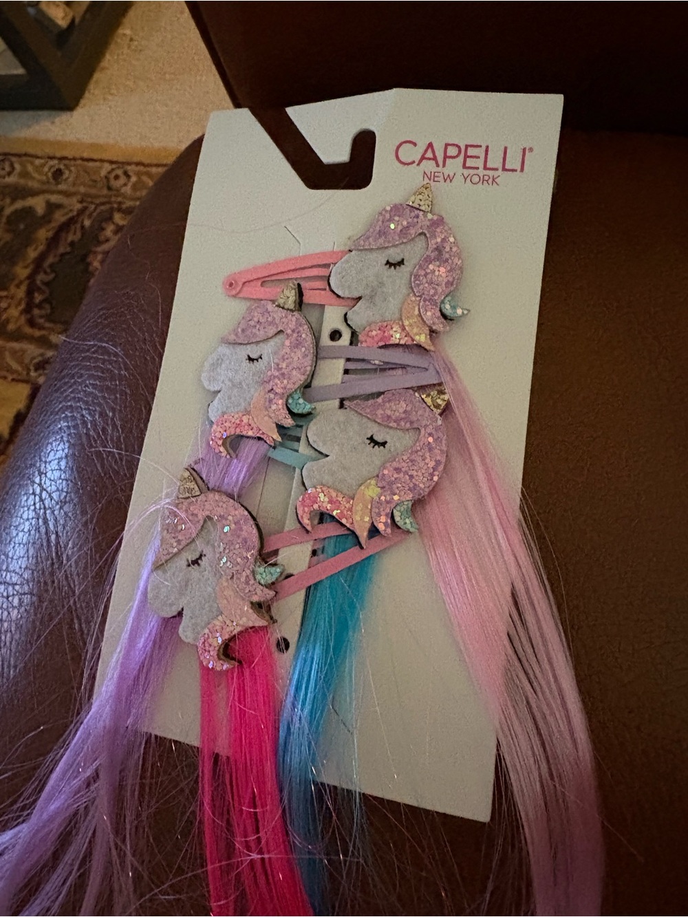 Capelli Pastel Unicorn Hair Clips - Pink, Purple, Blue set of 4 nwt